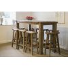 2m Reclaimed Teak Open Slatted Bar Table with 8 Barstools - 0